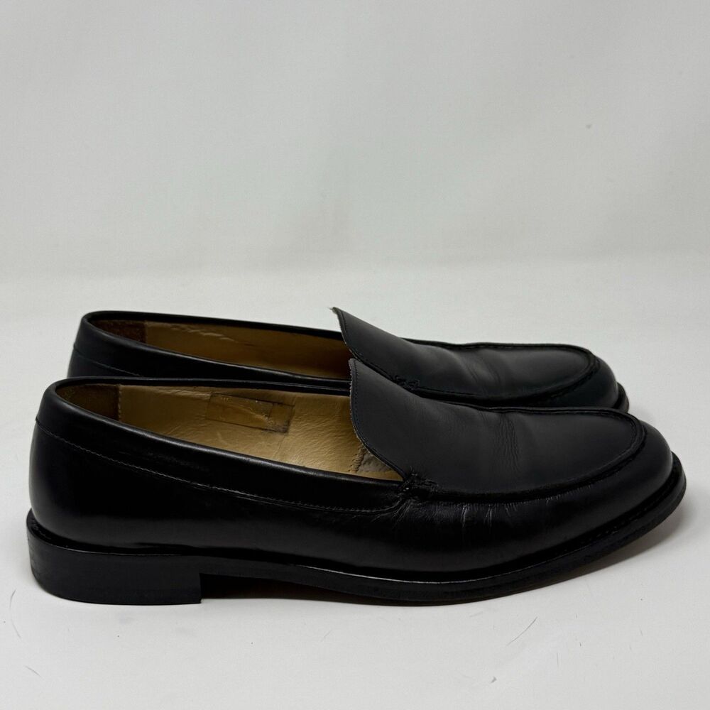 Polo Ralph Lauren Loafers Dress Shoes Mens 9.5 D Black Leather Vintage Italy